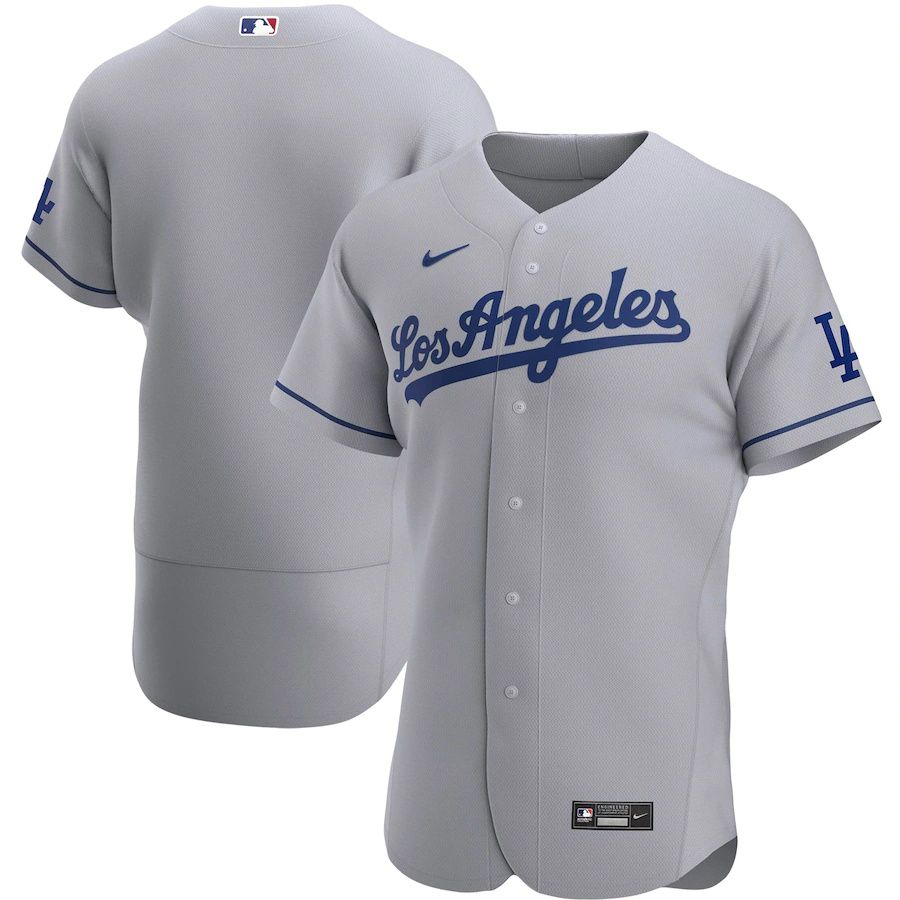 Mens Los Angeles Dodgers Nike Gray Road Authentic Team MLB Jerseys->los angeles dodgers->MLB Jersey